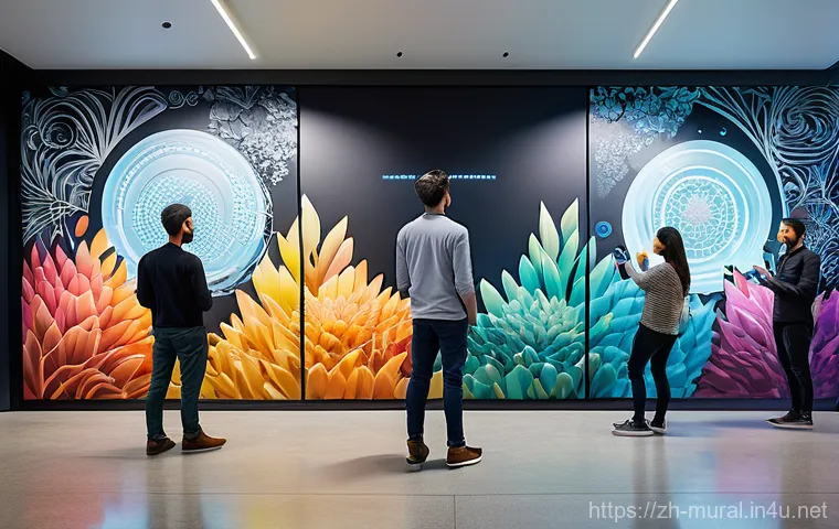 벽화와 도시 경관 변화 - **Prompt:** A heartwarming scene of a diverse community collaboratively painting a large-scale mural...