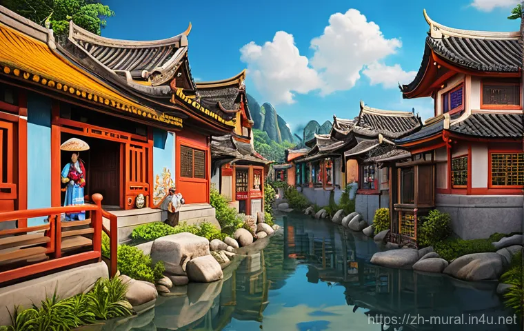 벽화마을 소개와 역사적 배경 - Here are three detailed image prompts in English, designed for image generation, adhering to all spe...