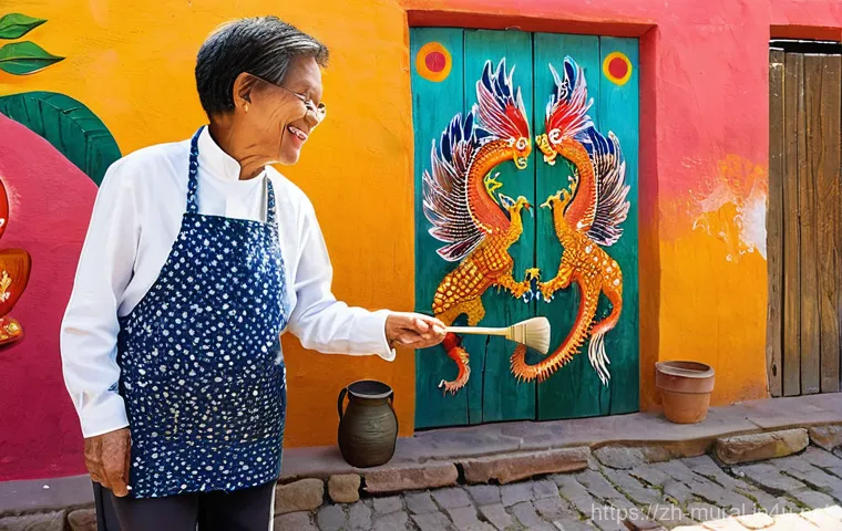 벽화마을 여행의 미래 - **Immersive AR/VR Mural Experience**
    "A young woman, approximately 20-25 years old, with shoulde...