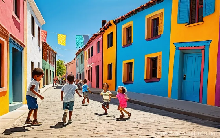 벽화여행 팁과 트릭 - **Prompt 1: Golden Hour Street Art Photography**
    "A talented photographer, dressed in comfortabl...