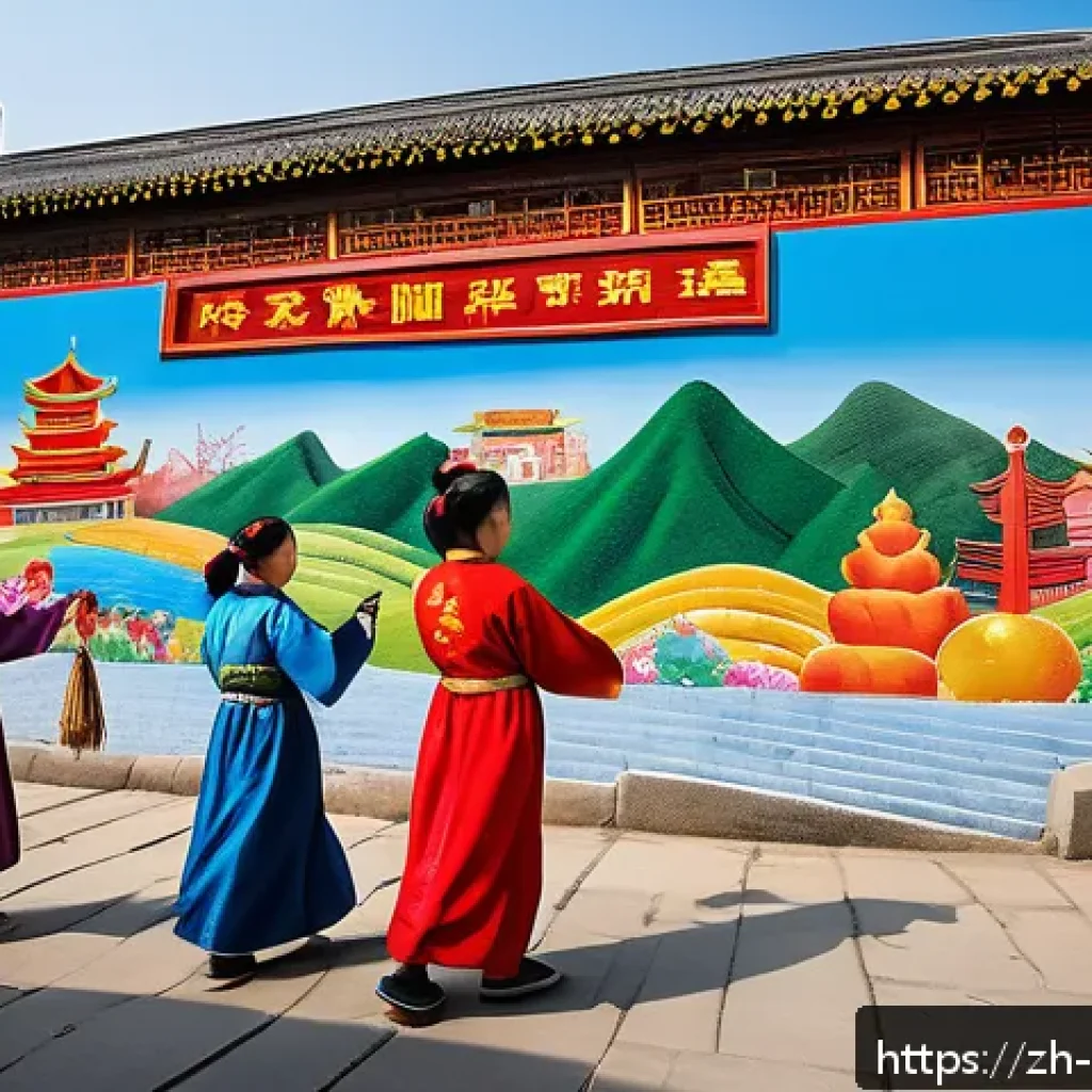 벽화여행 마을 발전 사례 - A vibrant mural on a small town wall depicting a lively scene of local traditional festival celebrat...